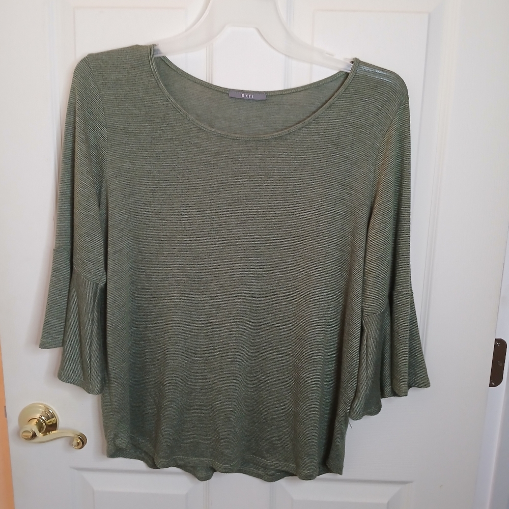 EUC Gyft Sweater Top Women's Size XL Heather Olive Pullover